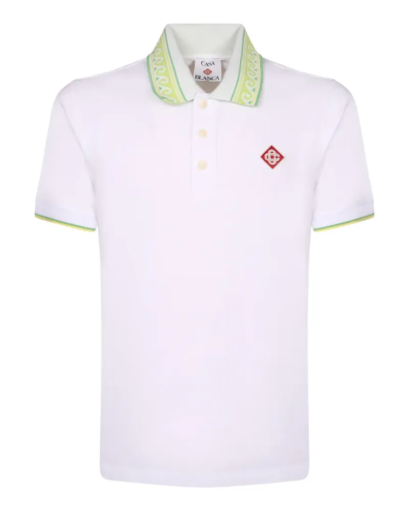 Casablanca Paris Kurzärmeliges Poloshirt - Weiß Weiß