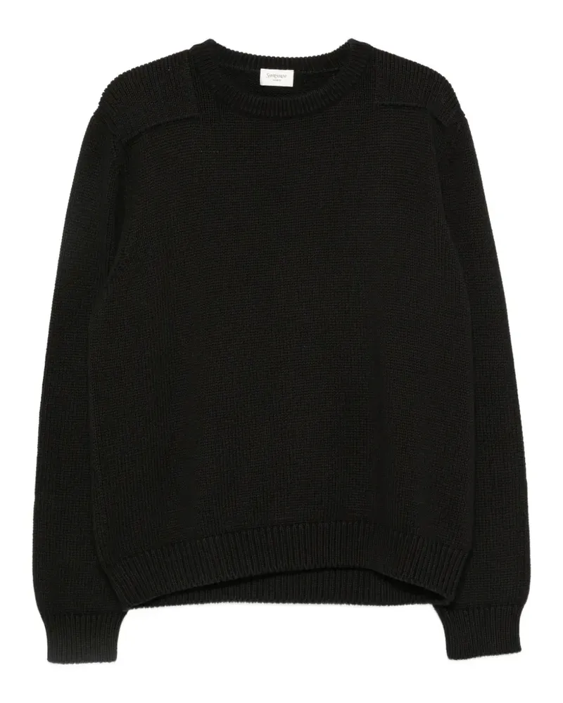 Saint Laurent Gerippter Pullover - Schwarz Schwarz