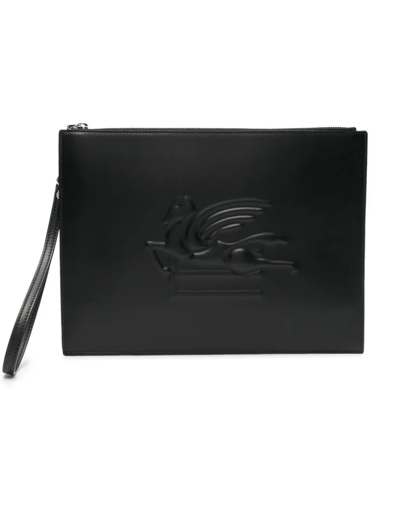 Etro Clutch mit Pegaso-Motiv - Schwarz Schwarz