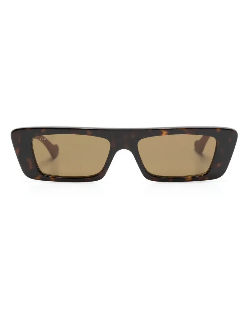 Gucci Eckige Sonnenbrille in Colour-Block-Optik - Schwarz Schwarz