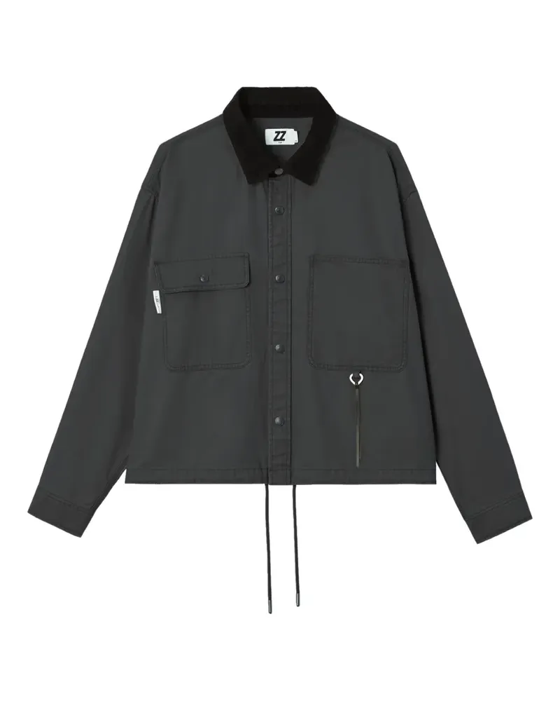 Izzue corduroy-collar overshirt - Grau Grau