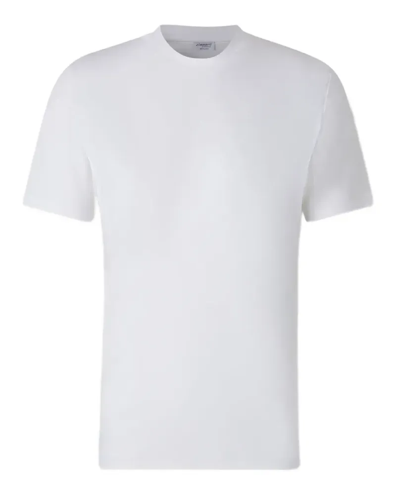 Zimmerli ribbed-collar T-shirt - Weiß Weiß