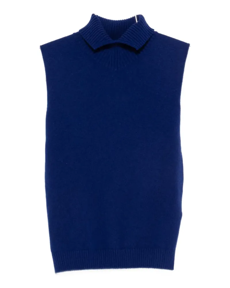 Jil Sander polo-collar vest - Blau Blau