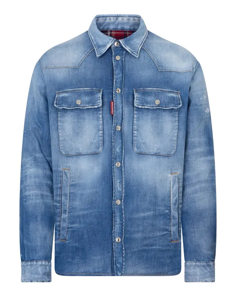 Dsquared2 Mittelgroße, wattierte Hemdjacke - Blau Blau
