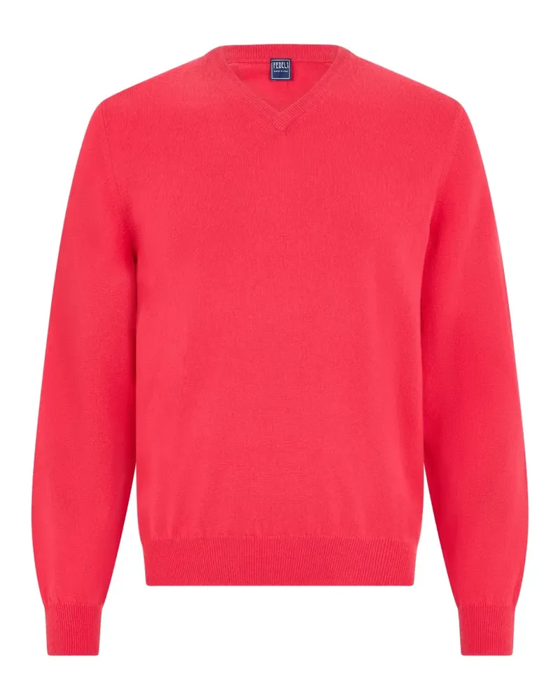 Fedeli V-neck cashmere sweater - Rosa Rosa