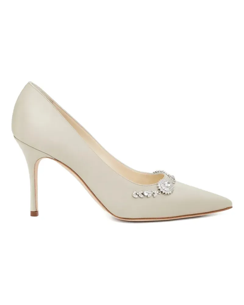 Manolo Blahnik Spitze Pumps mit Verzierung - Nude Nude