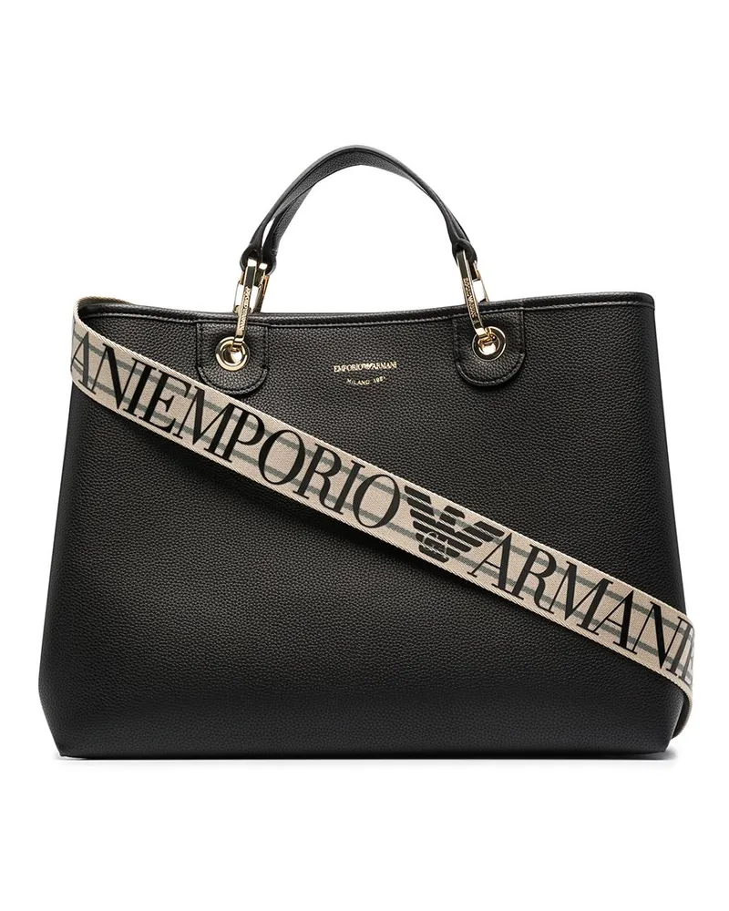 Emporio Armani Shopper mit Logo-Print - Schwarz Schwarz