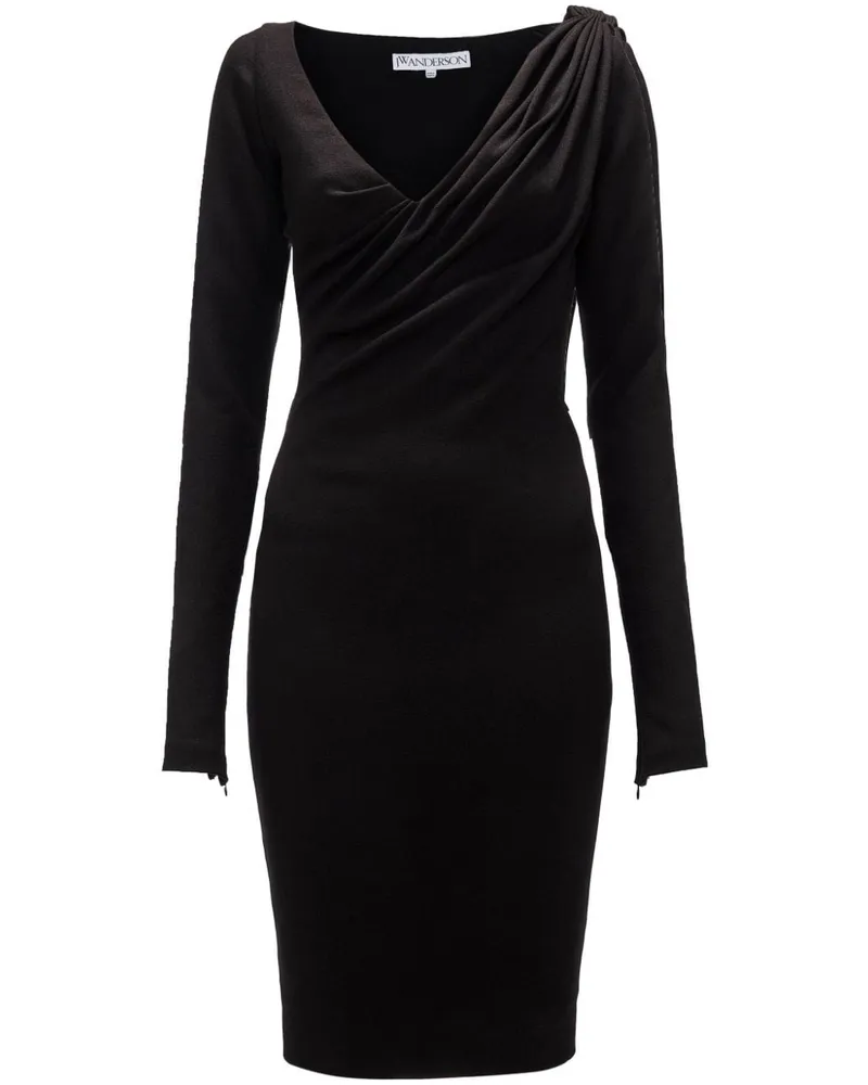 J.W.Anderson Midikleid mit V-Ausschnitt - Schwarz Schwarz