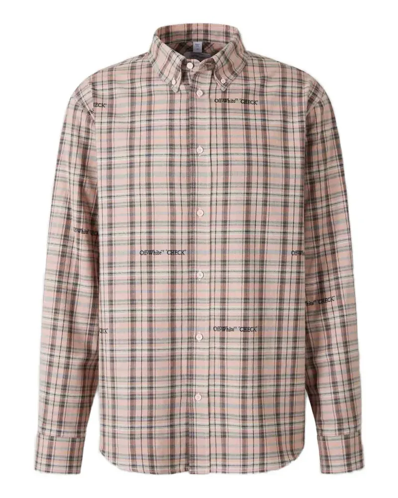 OFF-WHITE check button shirt - Rosa Rosa