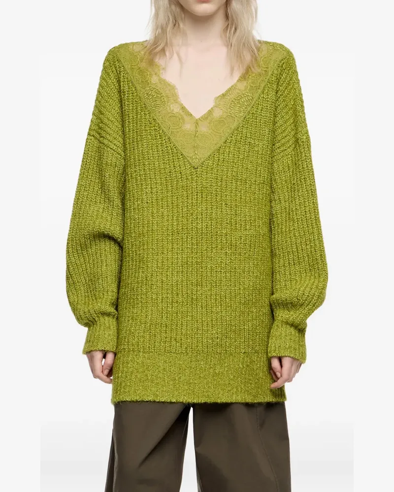 BIMBA Y LOLA Pullover mit V-Ausschnitt - Grün Grün