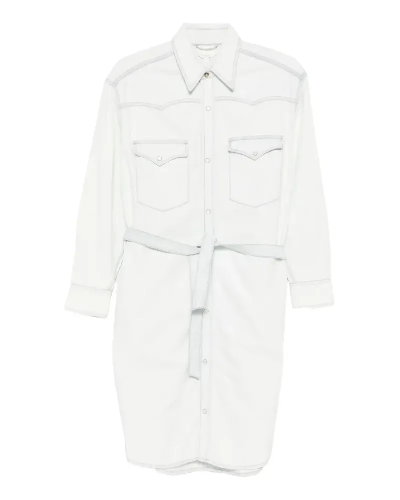 A.P.C. tie-fastening shirt mini dress - Weiß Weiß