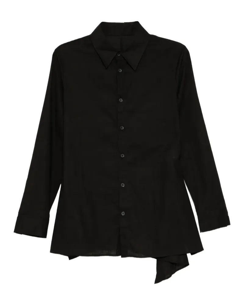 Yohji Yamamoto Asymmetrisches Hemd - Schwarz Schwarz