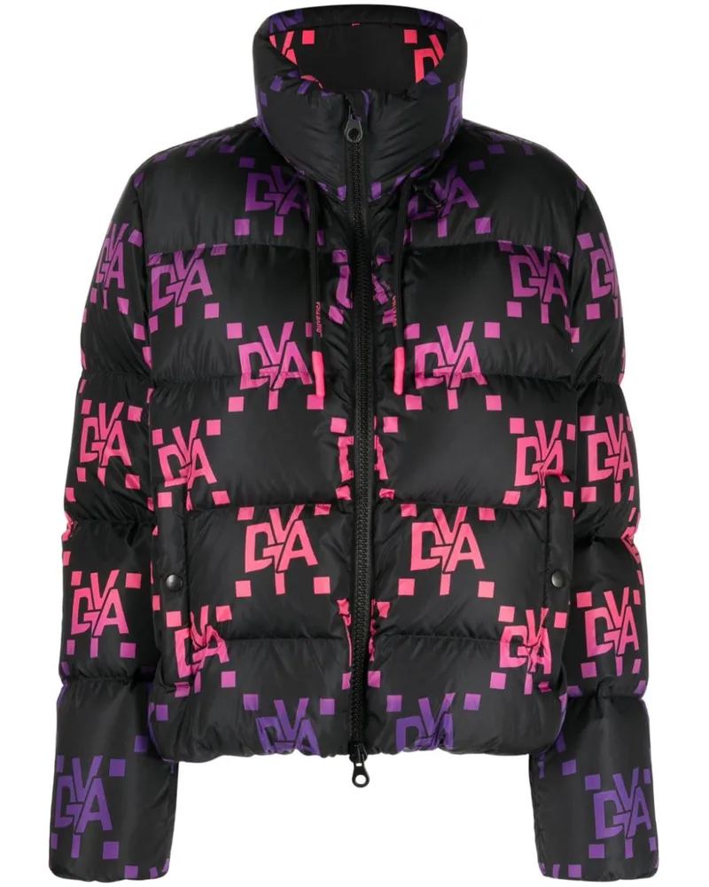 Duvetica Gefütterte Jacke mit Monogrammmuster Schwarz