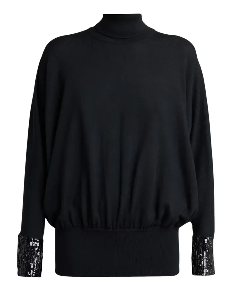 Valentino Garavani Rollkragenpullover mit Pailletten - Schwarz Schwarz