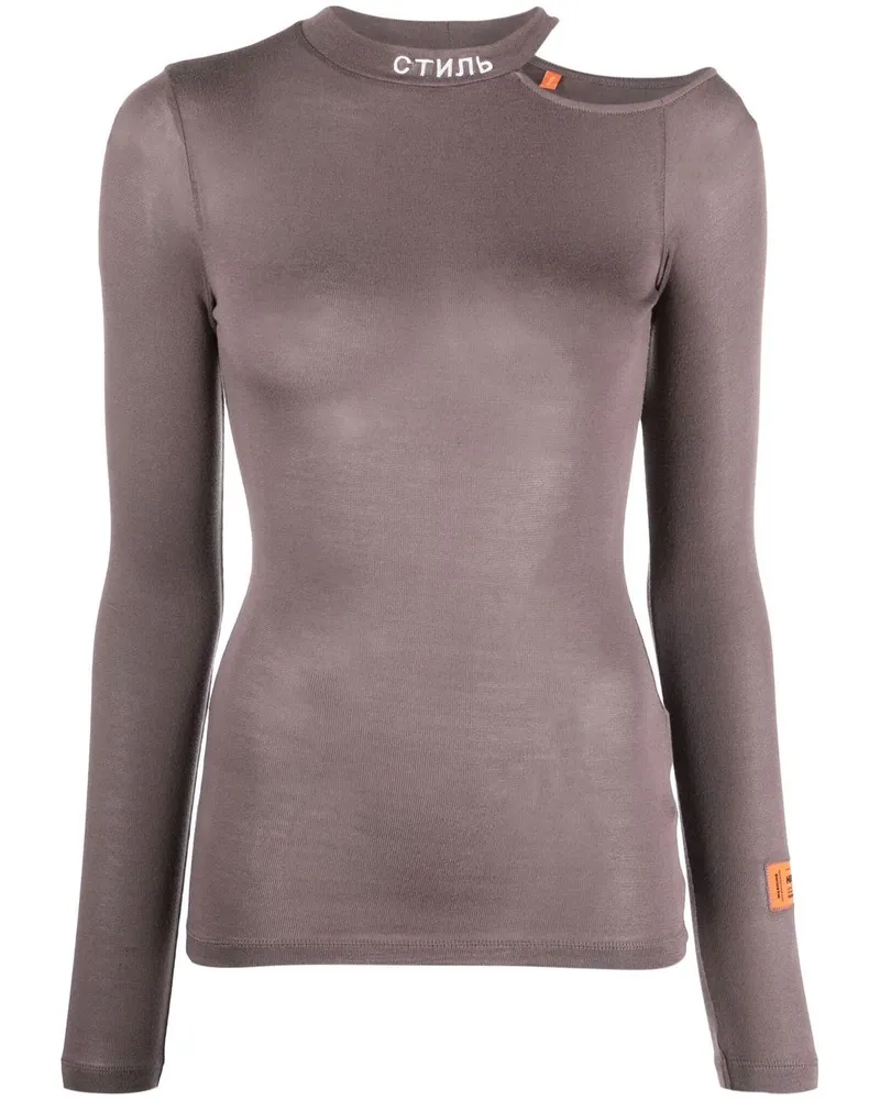 Heron Preston Oberteil mit Cut-Out - Grau Grau