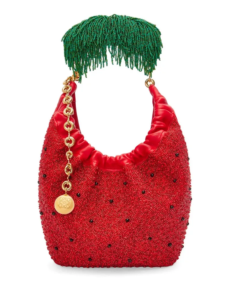 Loewe Mini Squeeze bag in beaded leather - Rot Rot