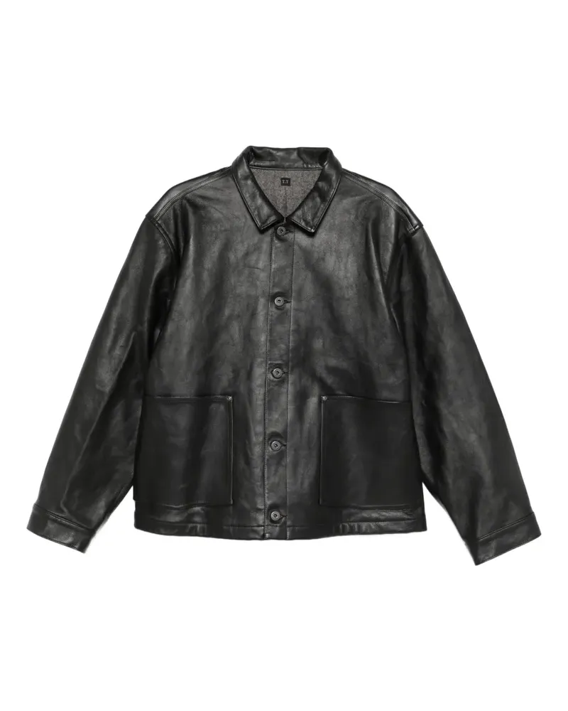 Taiga Takahashi Hemdjacke aus Leder - Schwarz Schwarz