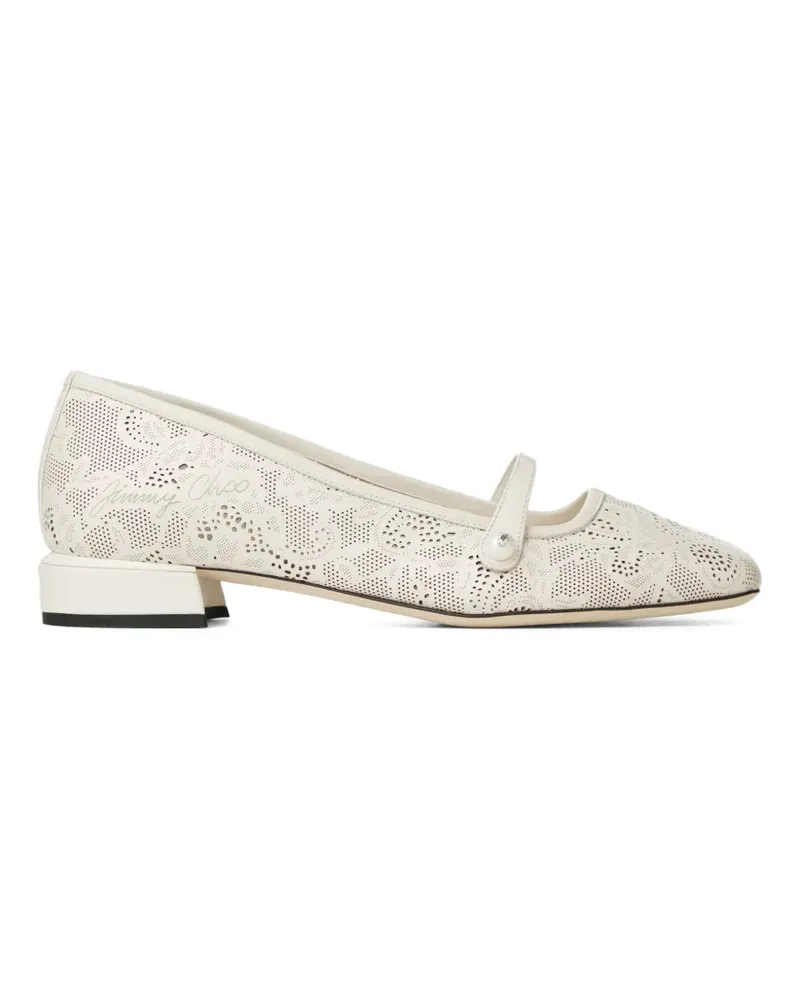 Jimmy Choo Elisa Ballerinas mit Perlen - Weiß Weiß