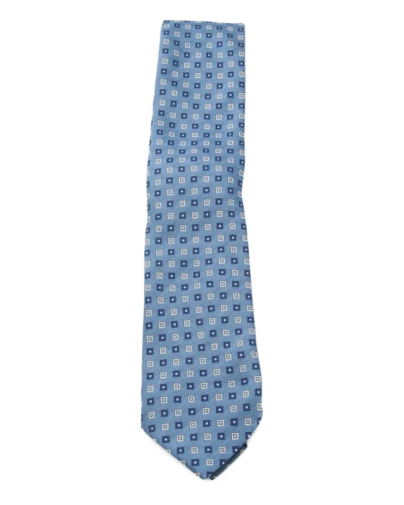 Ermenegildo Zegna Geometrisch gemusterte Krawatte - Blau Blau