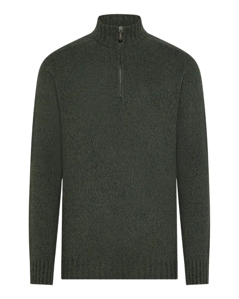 Seventy ribbed-knit quarter-zip sweater - Grün Grün