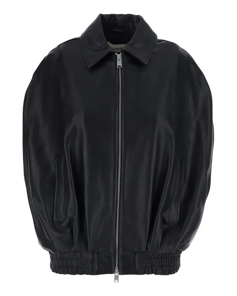 Arma Bina Lederjacke mit elastischem Saum - Schwarz Schwarz