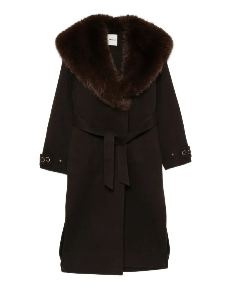 Sandro Mantel aus Faux Fur - Braun Braun