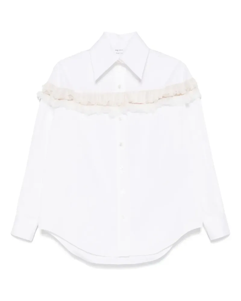 Alexander McQueen Slashed Hemd mit Kreppon-Detail - Weiß Weiß