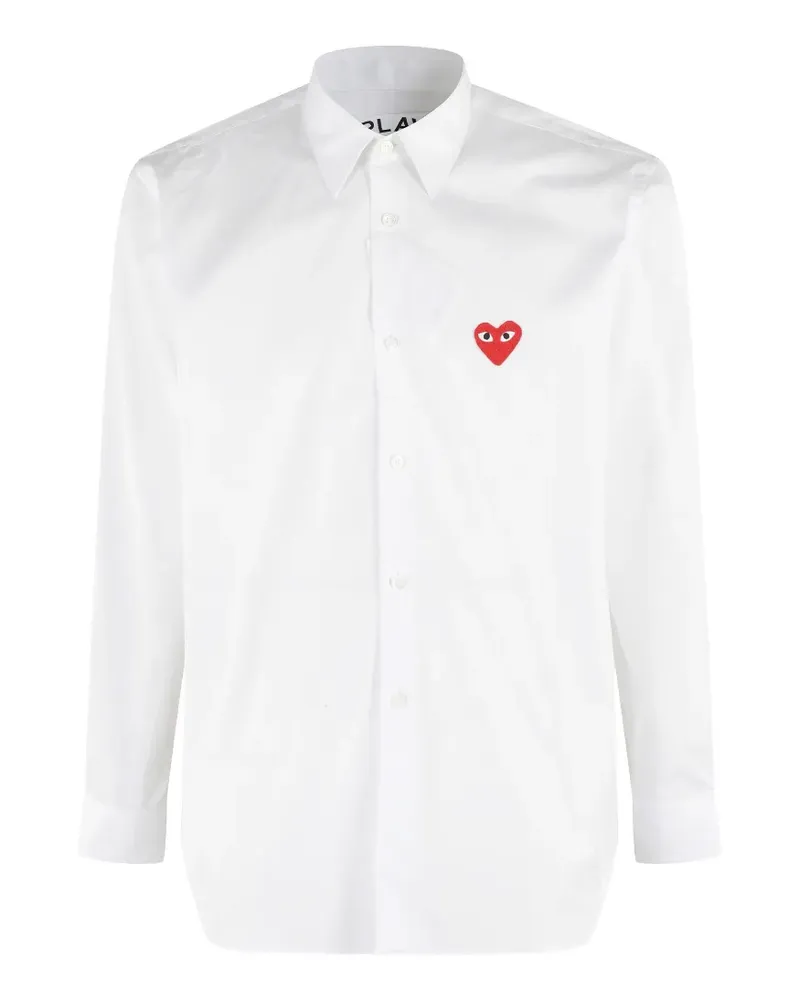 Comme des Garçons heart-patch shirt - Weiß Weiß