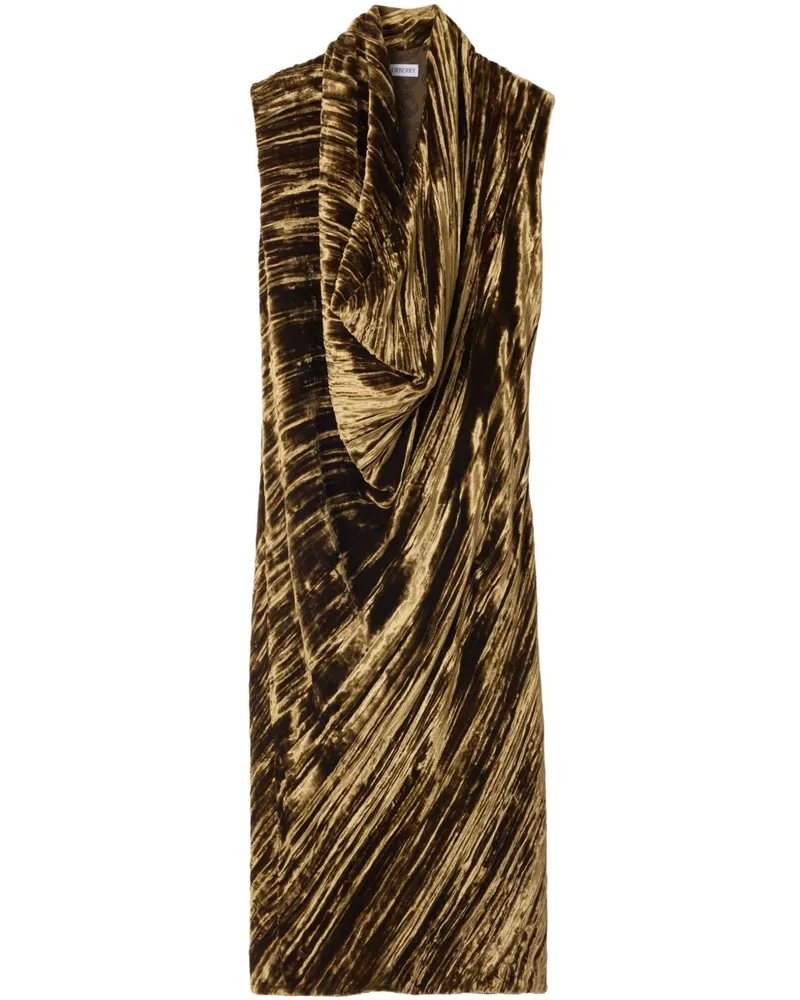 Burberry Midikleid aus Samt - Gold Gold