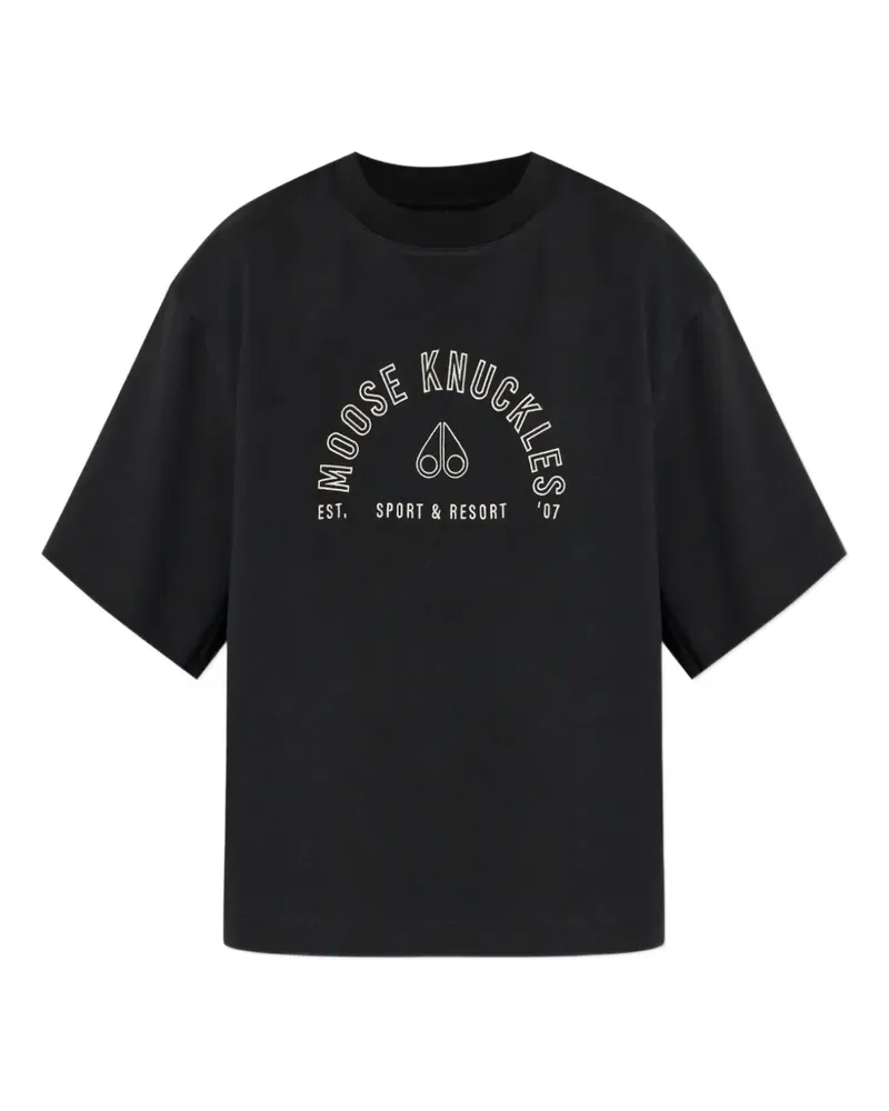 Moose Knuckles T-Shirt mit grafischem Print - Schwarz Schwarz