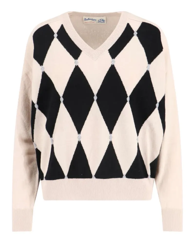 Ballantyne argyle V-neck sweater - Nude Nude