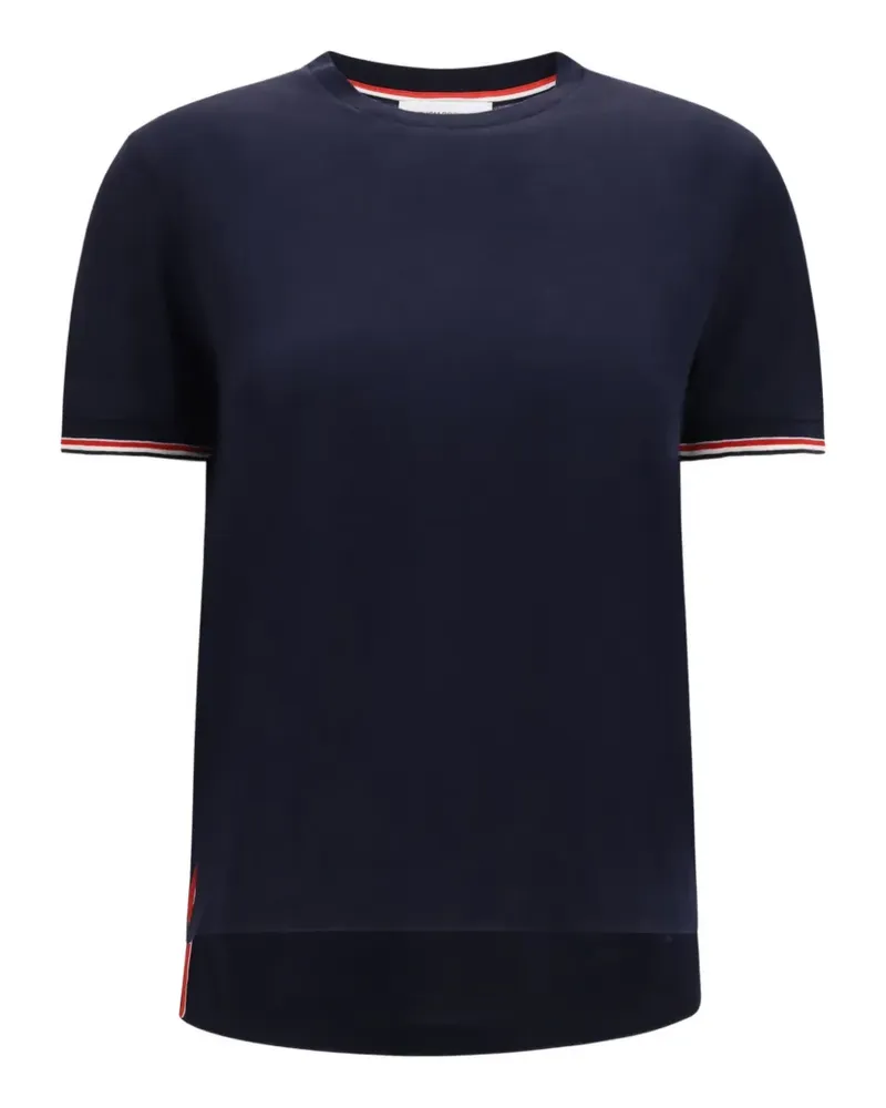 Thom Browne RWB-tipping rib-cuff T-shirt - Blau Blau