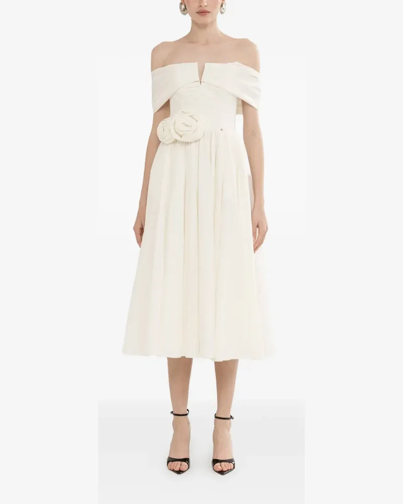 NISSA off-shoulders floral dress - Weiß Weiß