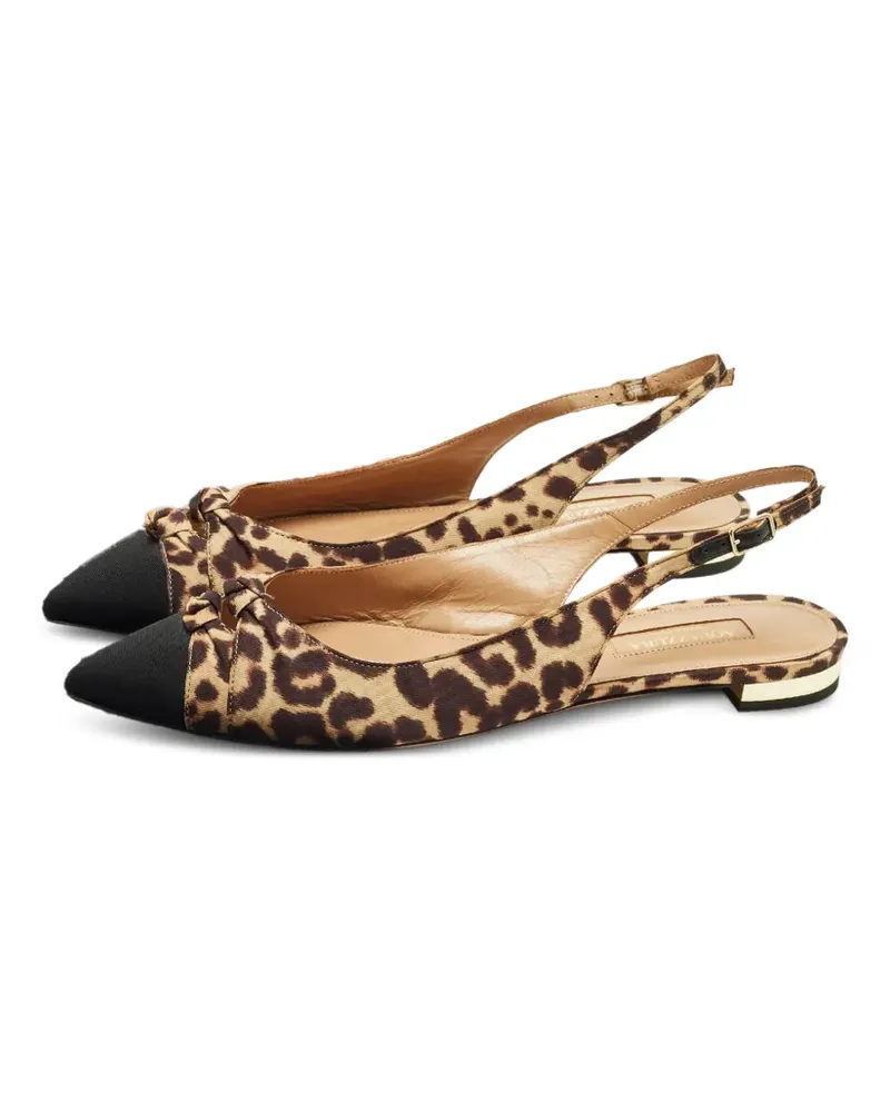Aquazzura animal-print slingback flat pumps - Braun Braun