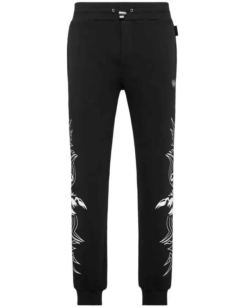 Philipp Plein Jogginghose mit Skorpion - Schwarz Schwarz