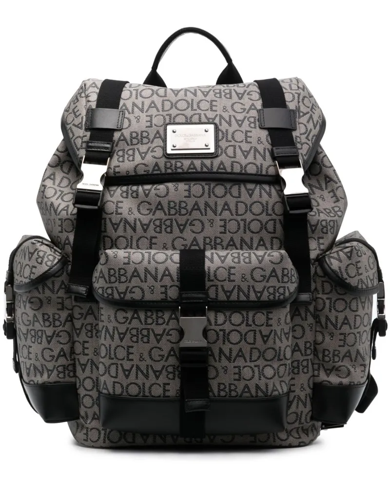 Dolce & Gabbana Jacquard-Rucksack mit Logo Braun