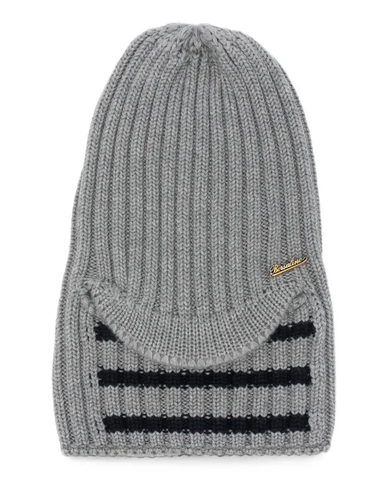 Borsalino Gerippte Dorian Beanie - Grau Grau