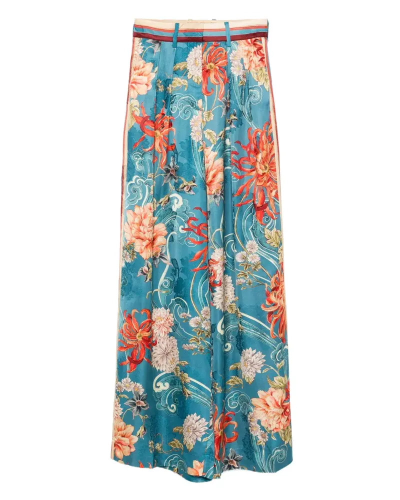 ALEMAIS Hose mit Blumen-Print - Blau Blau