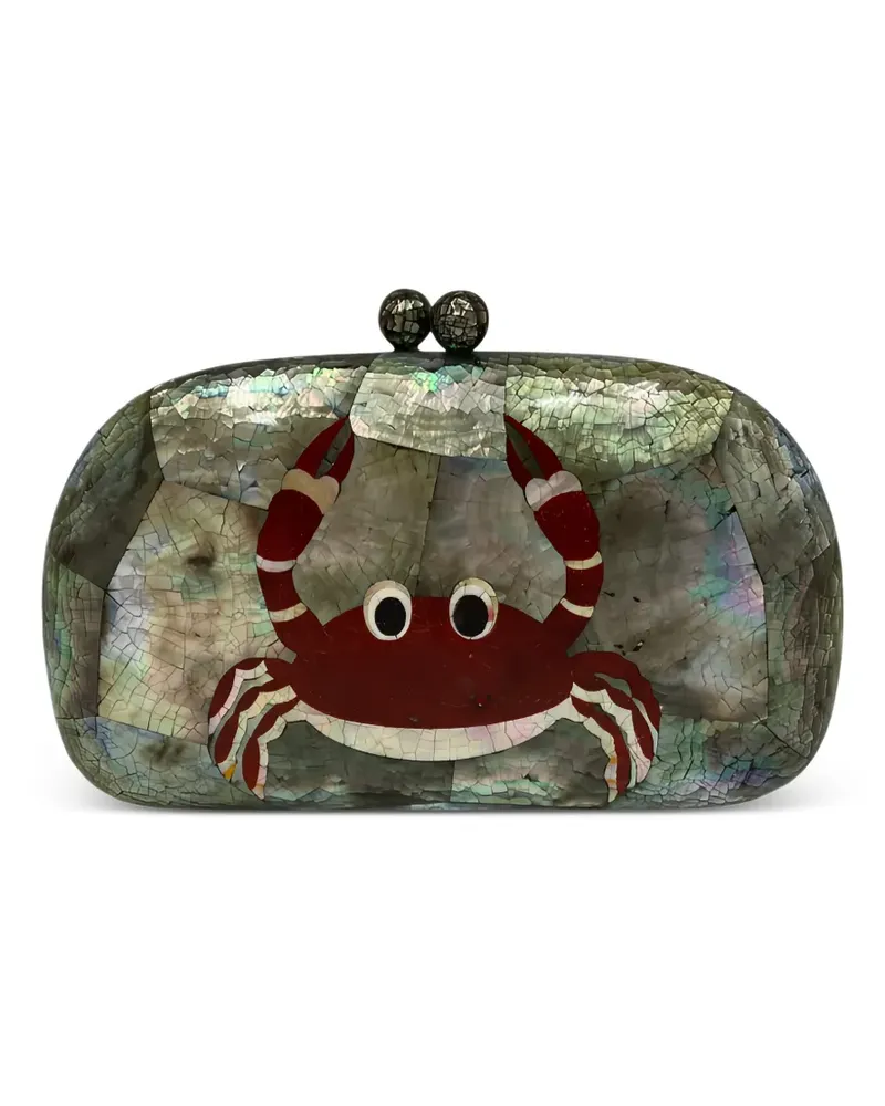 Serpui Greta Clutch mit Krebsdetail - Grau Grau