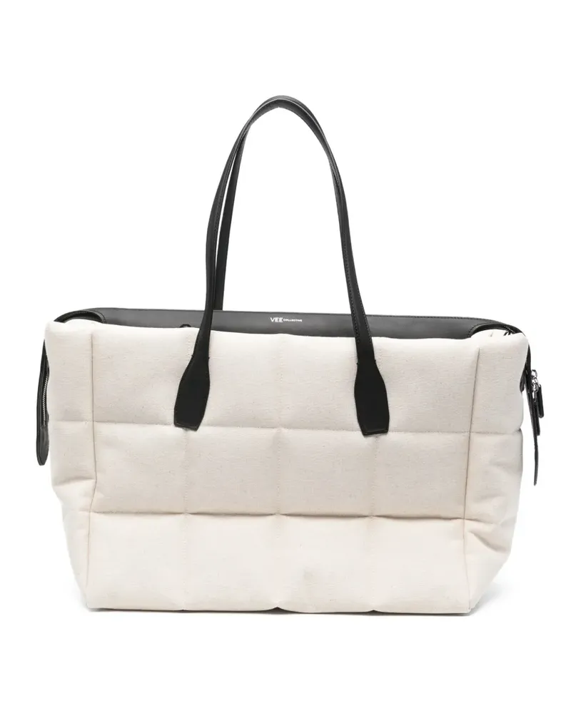 VeeCollective large Tela quilted shoulder bag - Nude Nude