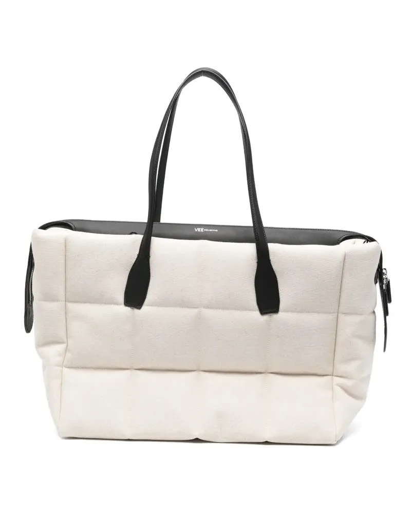 VeeCollective TELA TOTE LARGE NATURAL CANVAS / BLACK - Nude Nude