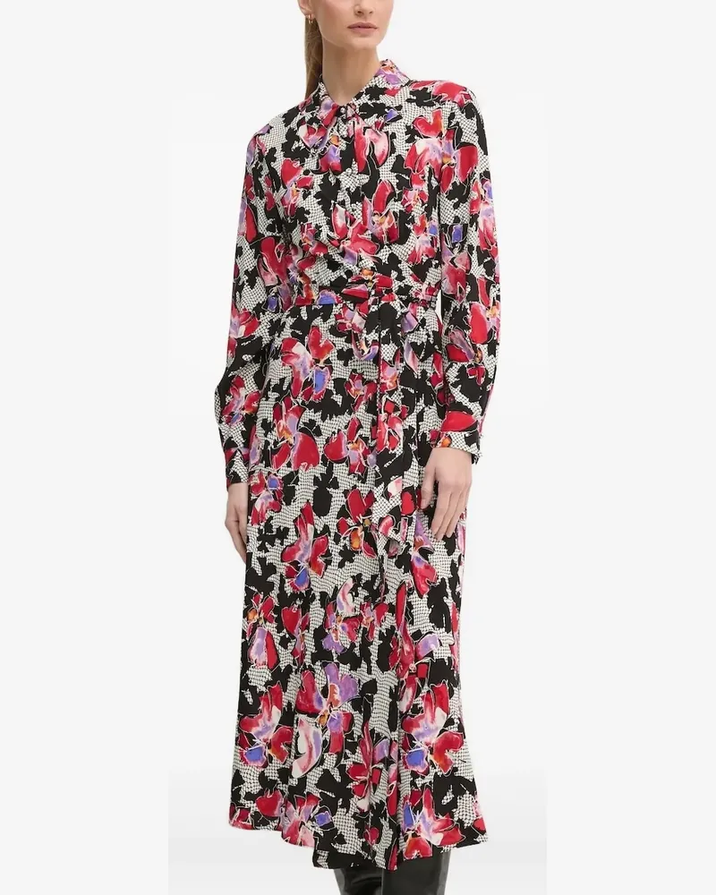 Diane von Furstenberg Midikleid mit Gürtel - Schwarz Schwarz