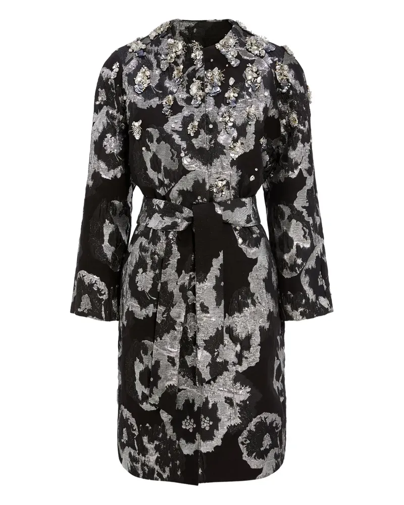 Jenny Packham embellished floral coat - Schwarz Schwarz