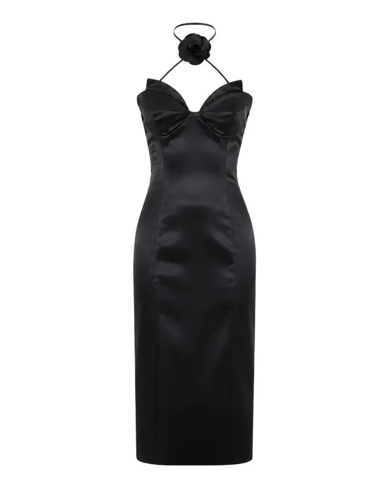 Philipp Plein Midikleid aus Satin - Schwarz Schwarz