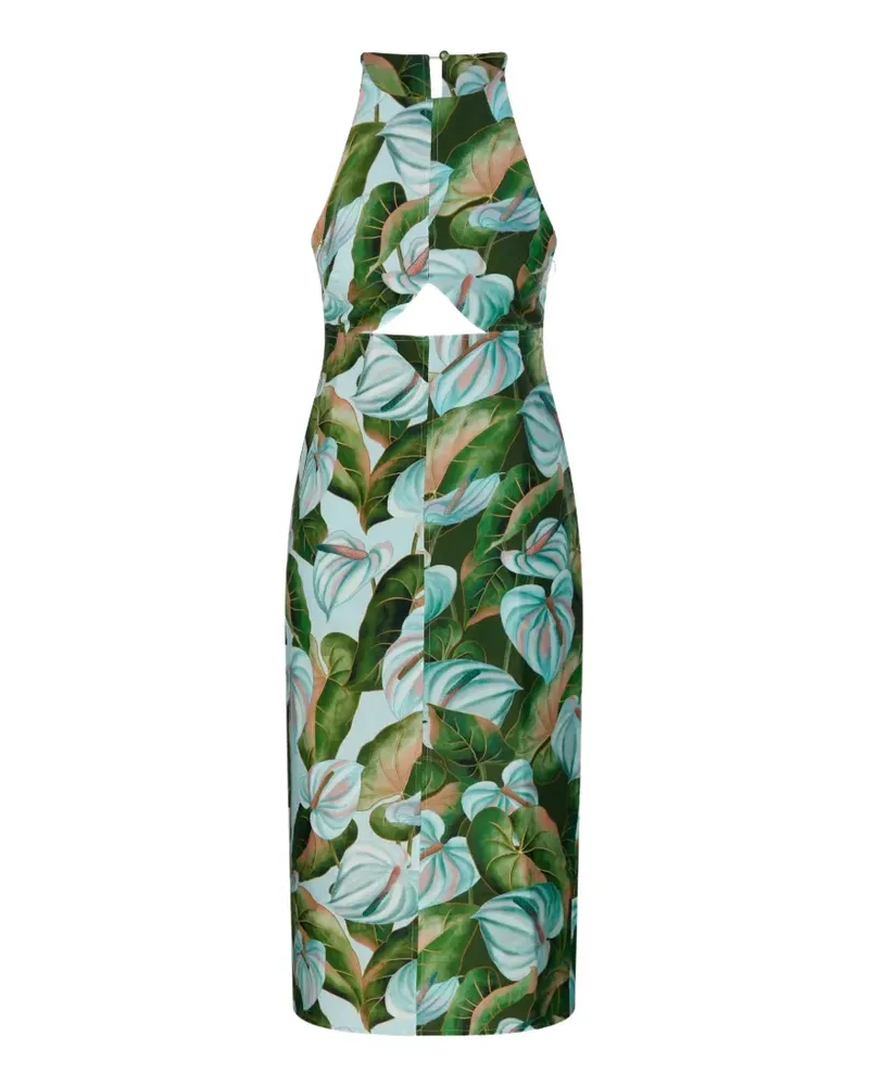 FARM Rio cut-out floral-print midi dress - Grün Grün