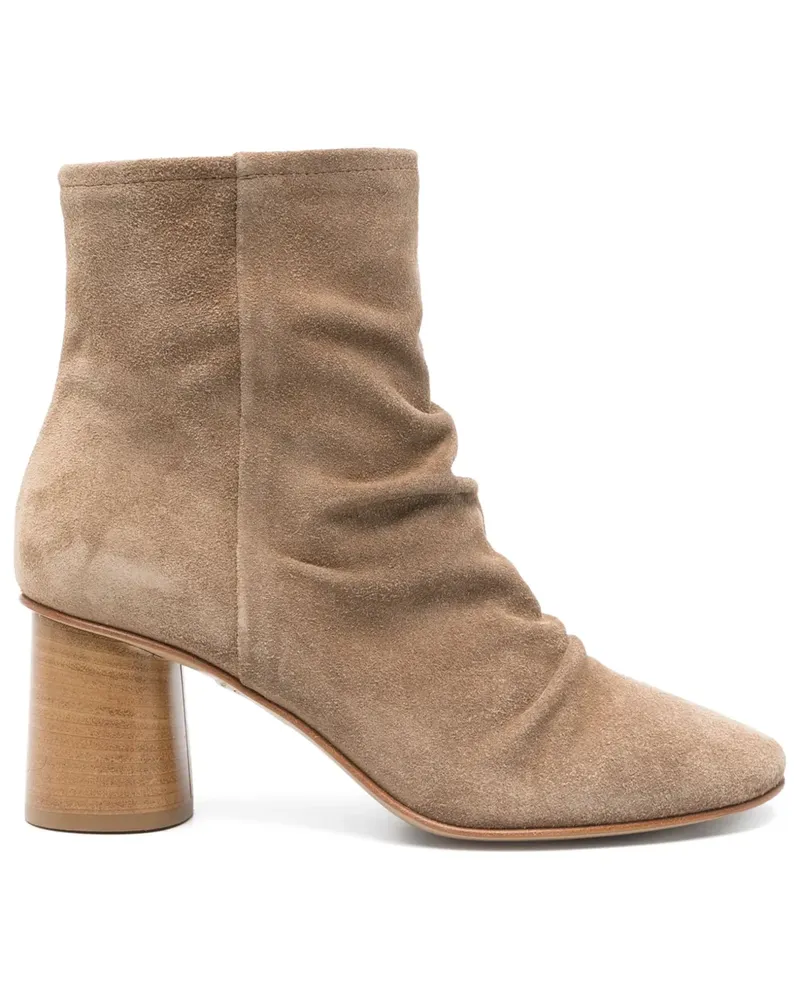 Elena Iachi Stiefeletten aus Wildleder 70mm - Nude Nude
