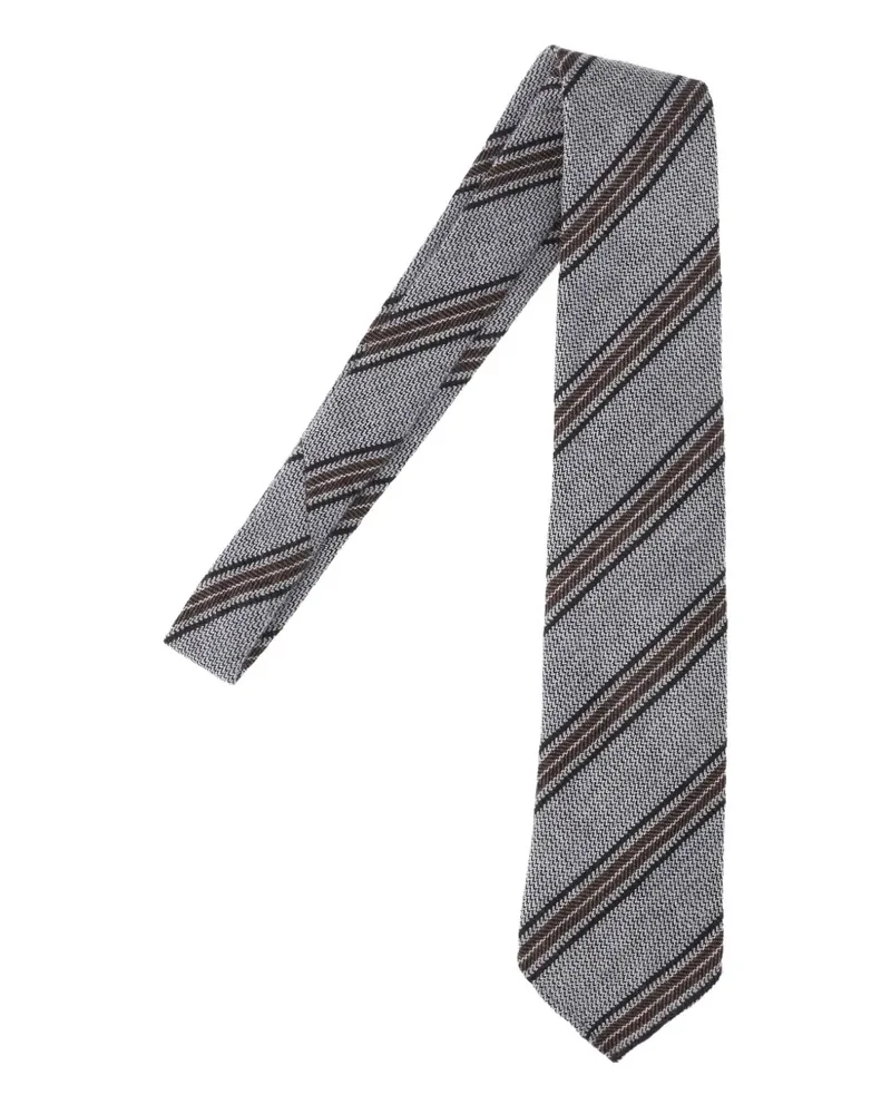 Cesare Attolini Gestreifte Krawatte - Grau Grau
