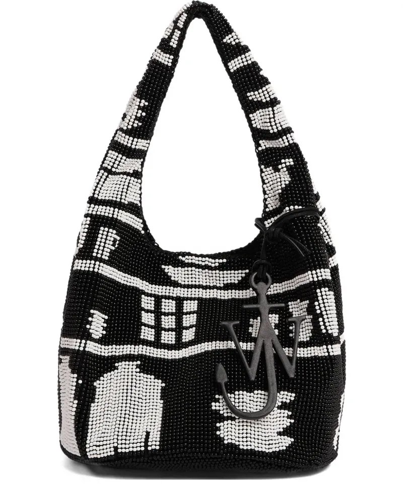 J.W.Anderson Schultertasche mit Perlenmuster - Schwarz Schwarz