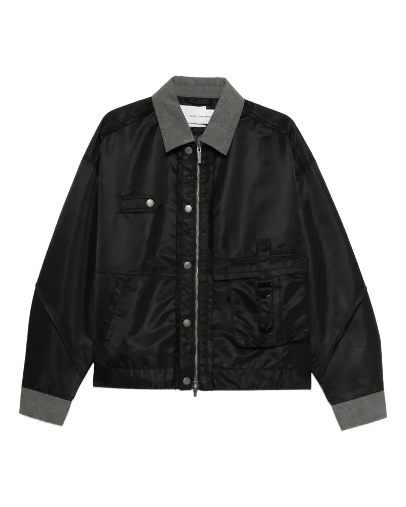 Feng Chen Wang button-details bomber jacket - Schwarz Schwarz
