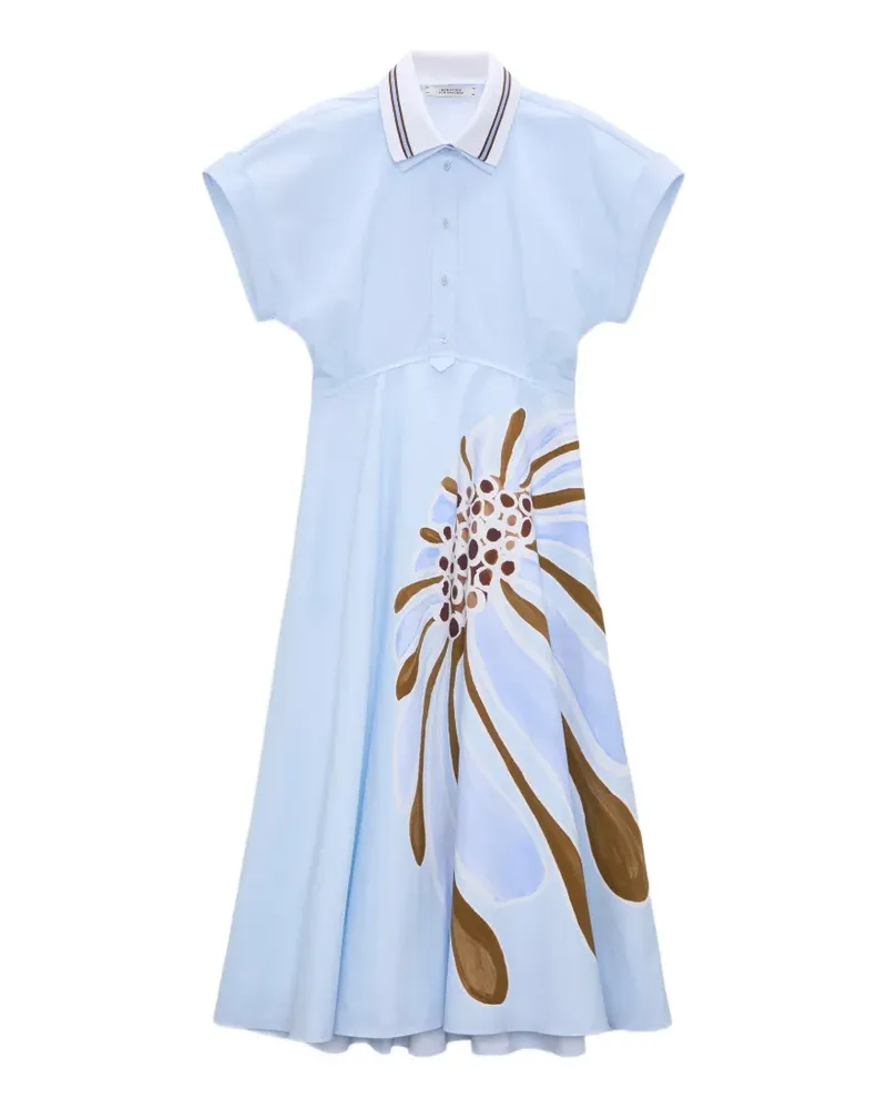 Dorothee Schumacher Floral Power printed polo-collar dress - Blau Blau